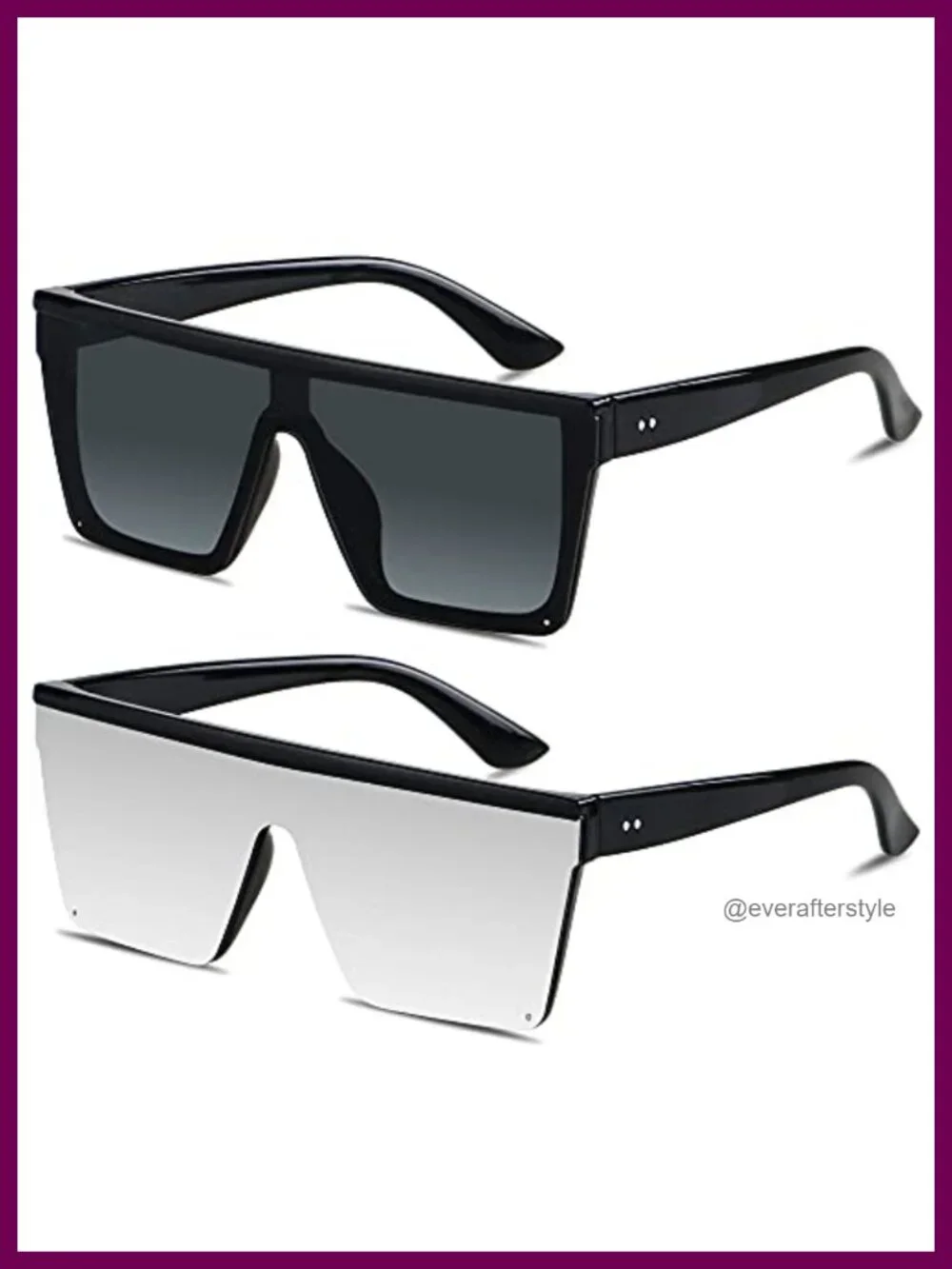 Oversized Square Shield Sunglasses UV Protection